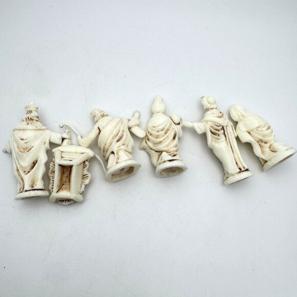 Vintage Made In Italy Plastic Miniature 6-Piece Nativity Figurine Set - Picture 7 of 10